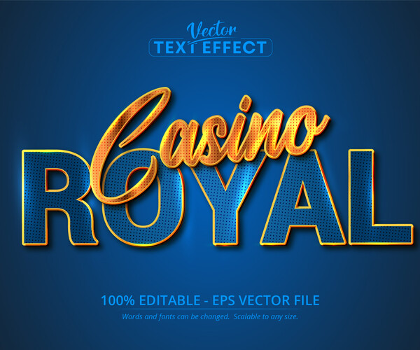 ArtStation - Casino Royal text, shiny golden and blue color style ...