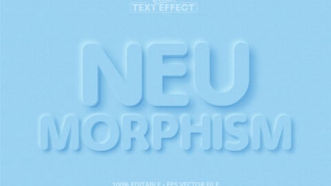 Neumorphism text, new design trend style editable text effect