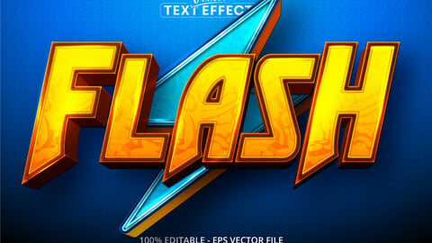 Flash text, cartoon style editable text effect