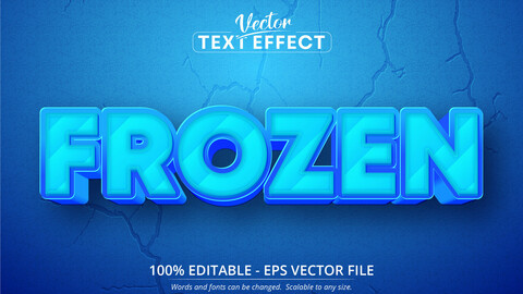 Frozen text, cartoon style editable text effect