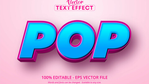 Pop text, cartoon style editable text effect