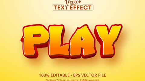 Play text, cartoon style editable text effect