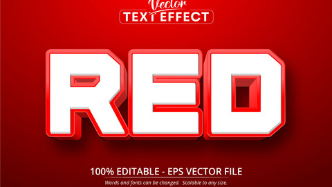 Red text, cartoon style editable text effect