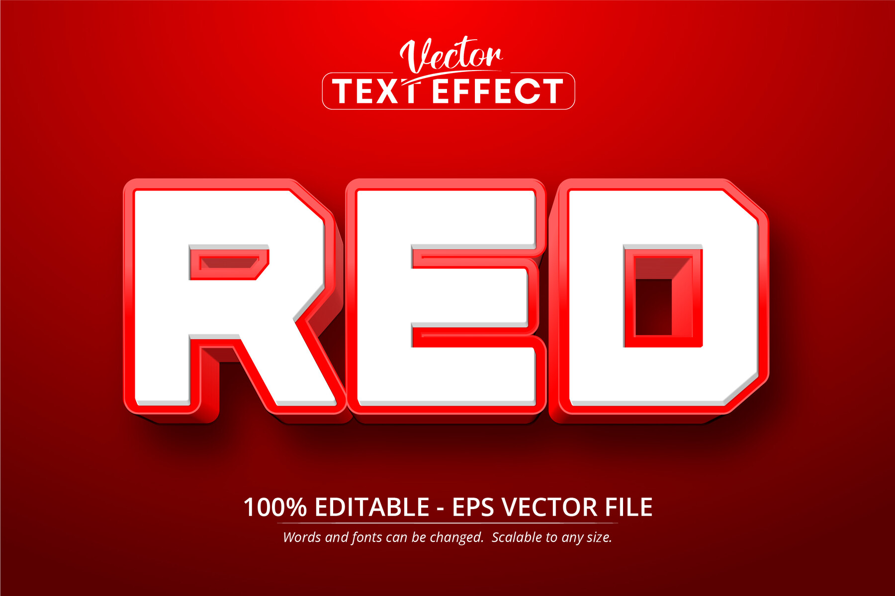 ArtStation - Red text, cartoon style editable text effect | Artworks