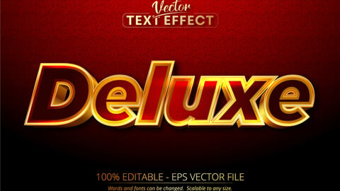 Deluxe text, shiny gold style editable text effect