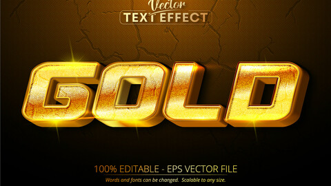 Gold text, shiny gold style editable text effect