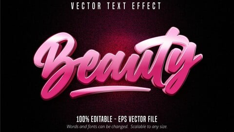 Beauty text, cartoon style editable text effect