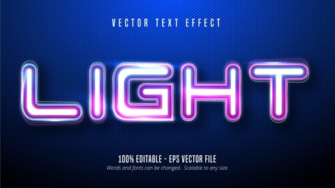 Light text, Neon lights signage style editable text effect