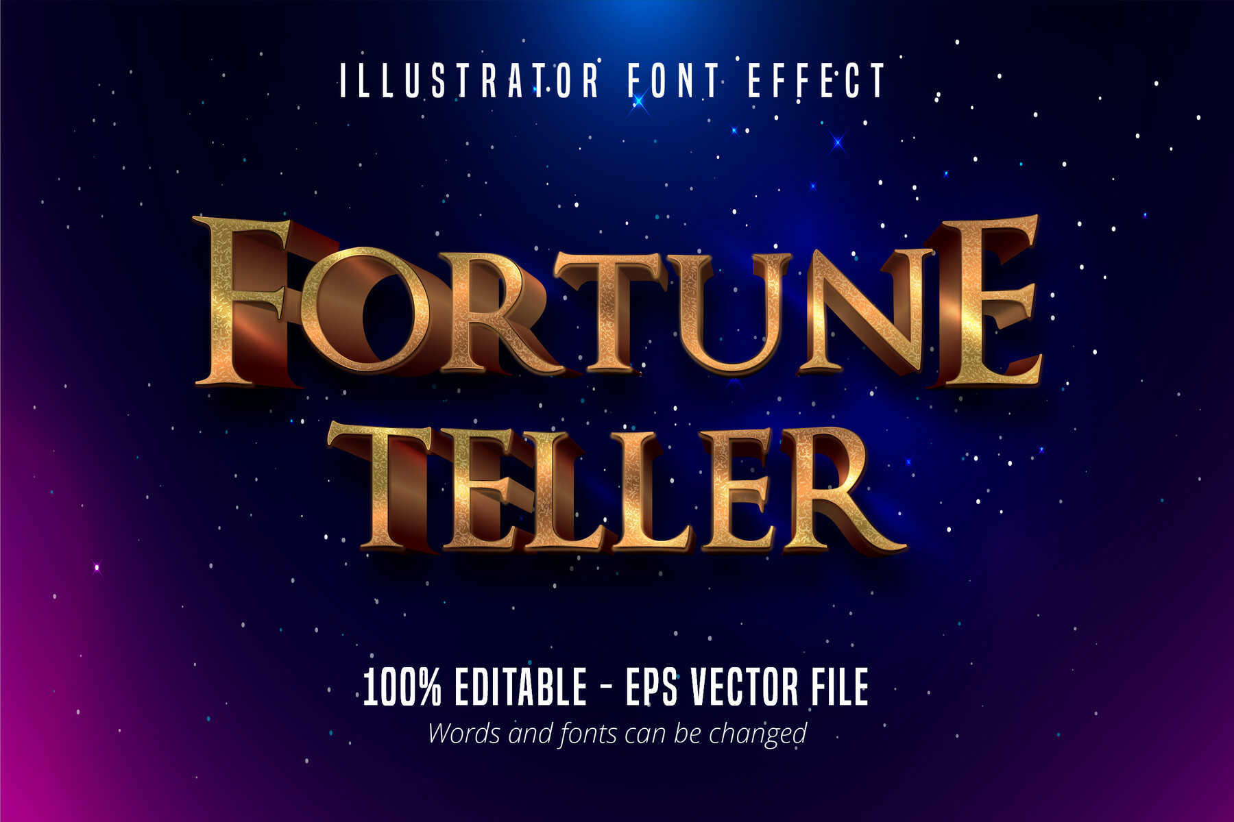 Artstation Fortune Teller Text Golden And Silver Color Style Editable Text Effect Artworks