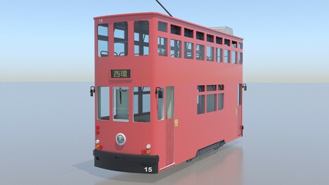 Hong Kong Tram 9 Different Colors PBR