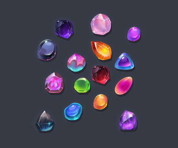 ArtStation - Stones & Gem Icon Pack | Game Assets