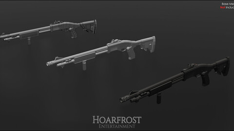 "Hoarfrost Entertainment" Modern Stylized - Rigged - M870 Tactical Attachments Pack #1