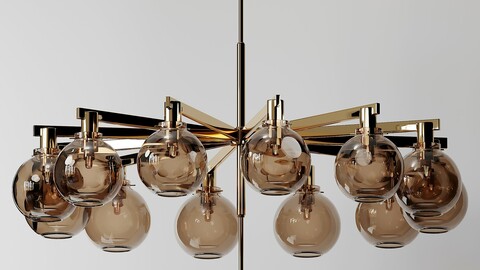 Hans-Agne Jakobsson - A brass Twelve-Light Ceiling Lamp