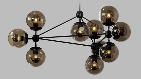 The Future Perfect - 3-SIDED MODO CHANDELIER – 10 GLOBES - 3 Colors