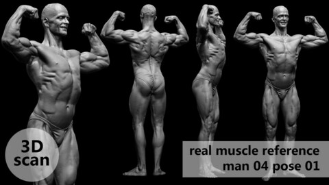 3D scan real muscleanatomy Man04 pose 01
