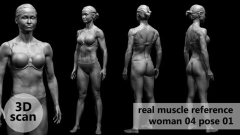 3D scan real muscleanatomy Woman04 pose 01