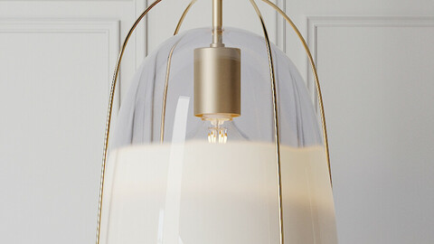 REJUVENATION - HALEIGH 8 inch and 12inch CLEAR & OPAL SPLIT GLASS DOME PENDANTS