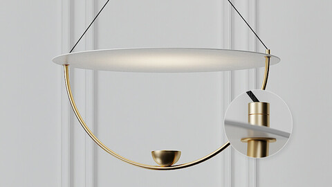 Modern White 16 inch LED Pendant Chandelier On-Off