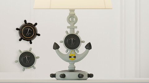 Contemporary Fabric Anchor Table Lamp