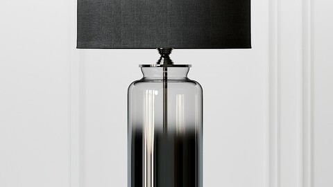 Cox & Cox Grey Smoke Glass Table Lamp
