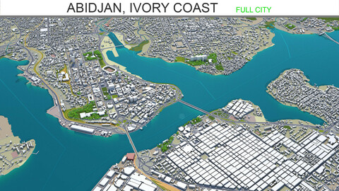 Abidjan  Ivory Coast city 3d model 40km