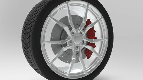 Rim with tiers and brakes Lamborghini wheel