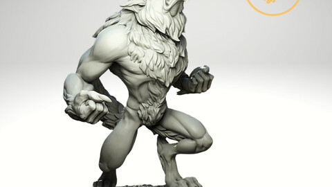 Angry Werewolf 2 variants 3D print model - STL Digital File