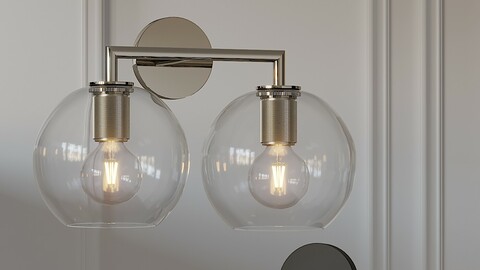 Utilitaire Globe Shade Double Sconce