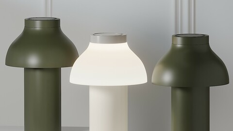 HAY PC PORTABLE LAMP - OLIVE GREEN and White