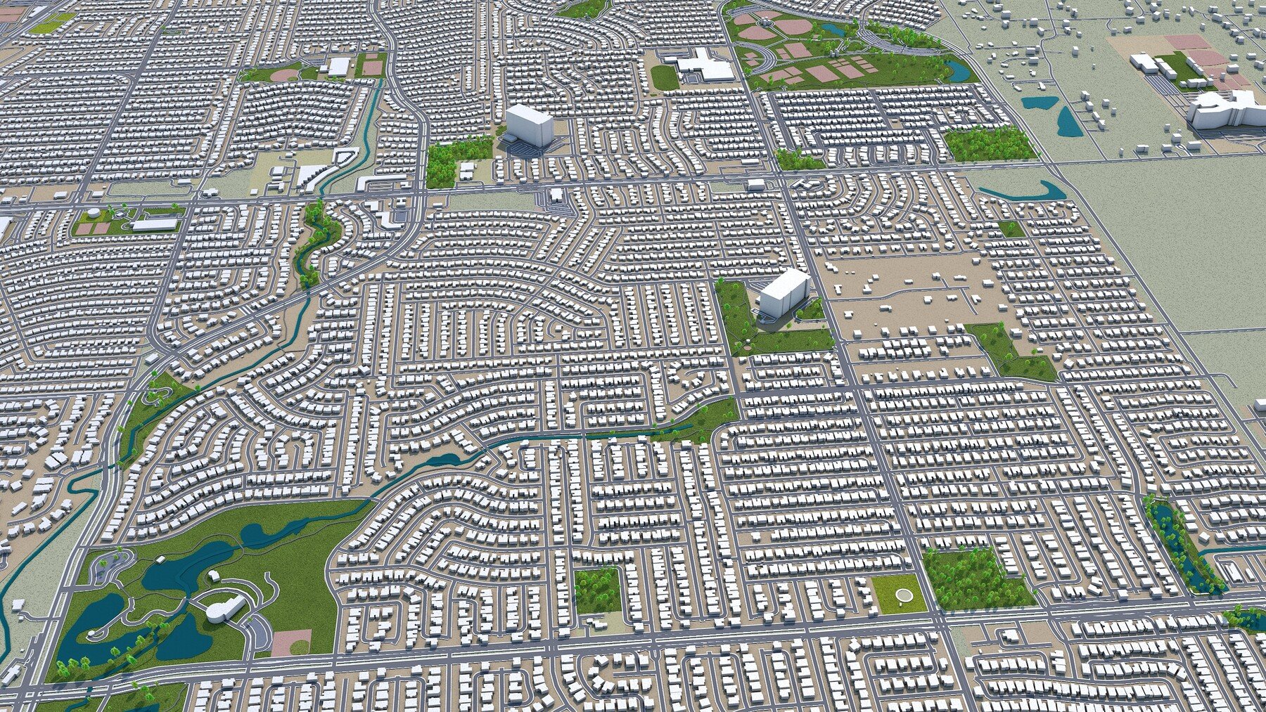 ArtStation - Allen city Texas USA 3d model 20km | Resources