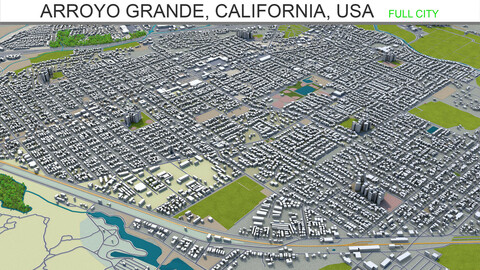 Arroyo Grande city California USA 3d model 20km