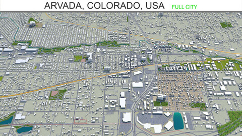 Arvada city Colorado USA 3d model 40km