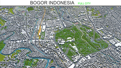 Bogor city Indonesia 3d model 20km