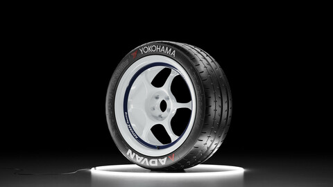 Wheel set Yokohama ADVAN A052 tire with ADVAN RG I rim