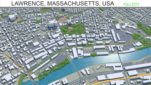 Lawrence Massachusetts USA 3d model 20km