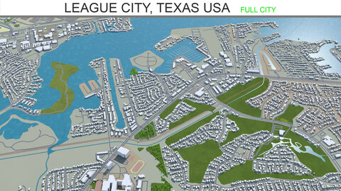 League City Texas USA 3d model 25km
