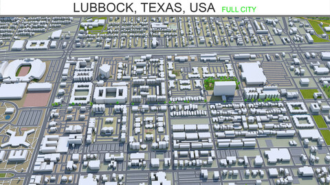Lubbock city Texas USA 3d model 30km