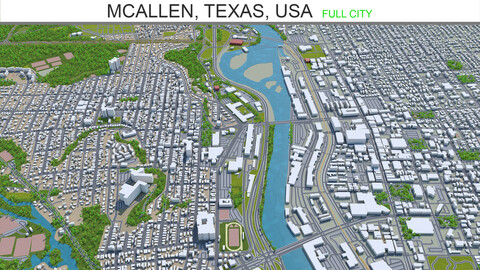 McAllen city Texas USA 3d model 40km