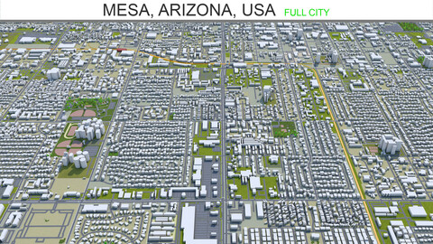 Mesa city Arizona USA 3d model 50km