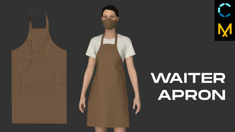 Waiter apron. Marvelous Designer, Clo 3D project