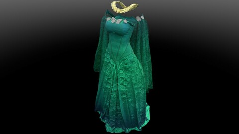 Medieval Dress with Necklace