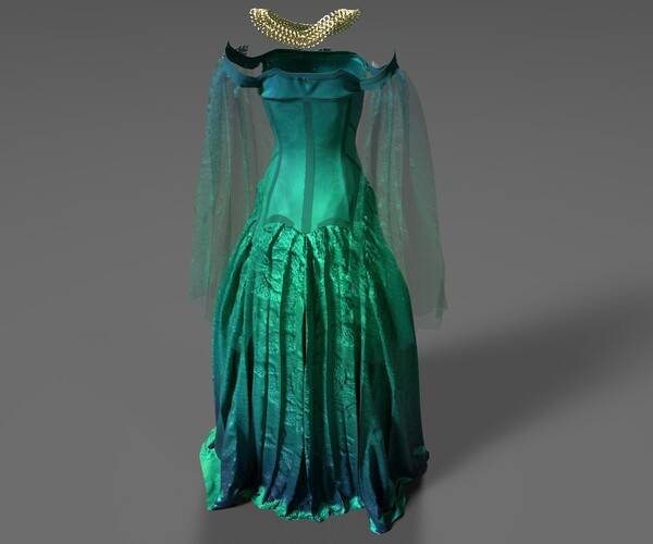 ArtStation - Medieval Dress with Necklace | Game Assets