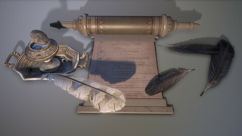 Fountain pen with inkwell
