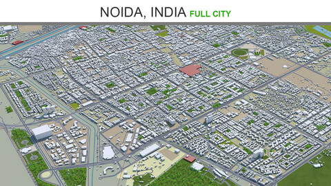 Noida city India 3d model 35km