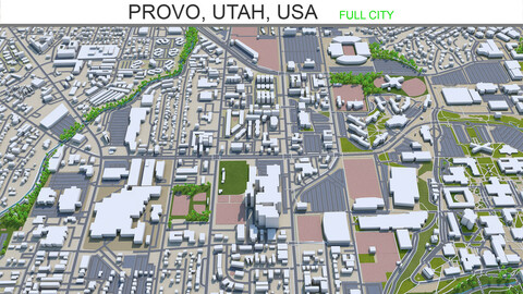 Provo city Utah USA 3d model 30km