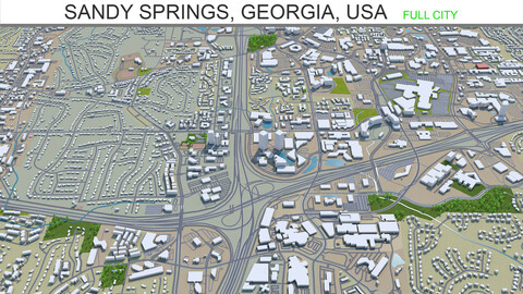 Sandy Springs city Georgia USA 3d model 25km