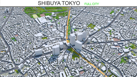 Shibuya city Tokyo 3d model 10km