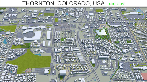 Thornton city Colorado USA 3d model 30km