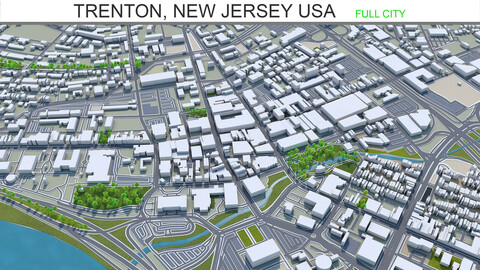 Trenton city New Jersey USA 3d model 20km