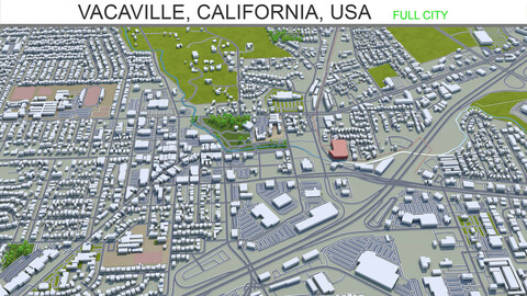 Vacaville city California USA 3d model 25km
